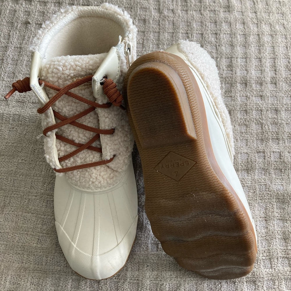 Women’s Sperry Sherpa Duck Boots Size 8 White EUC - Picture 6 of 7